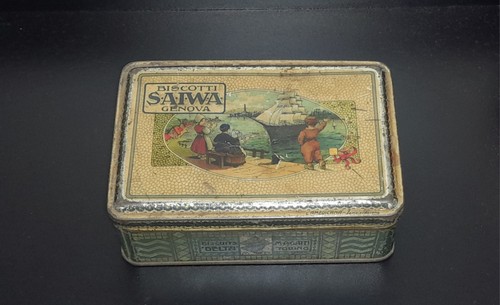 Scatola latta vintage biscotti - latta,